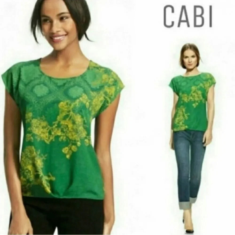 EUC Cabi Emerald Green Boxy Blouse Small